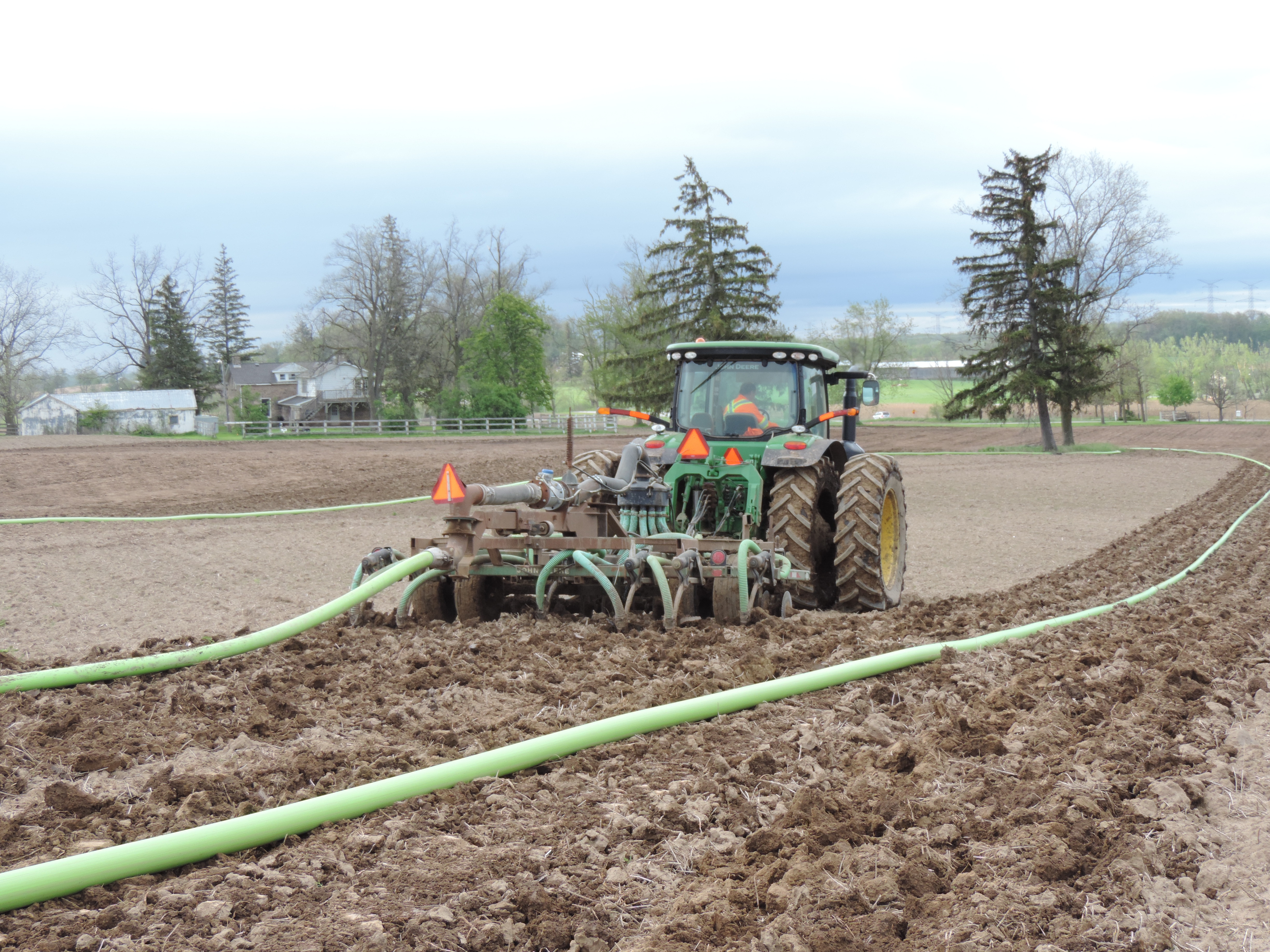 Biosolids being applied to farm land
